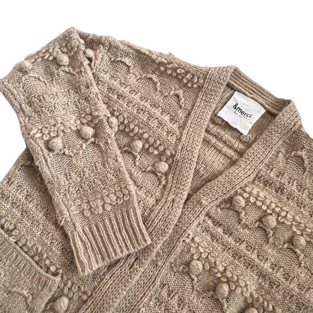 Merci Women's Tan Cardigan Sweater